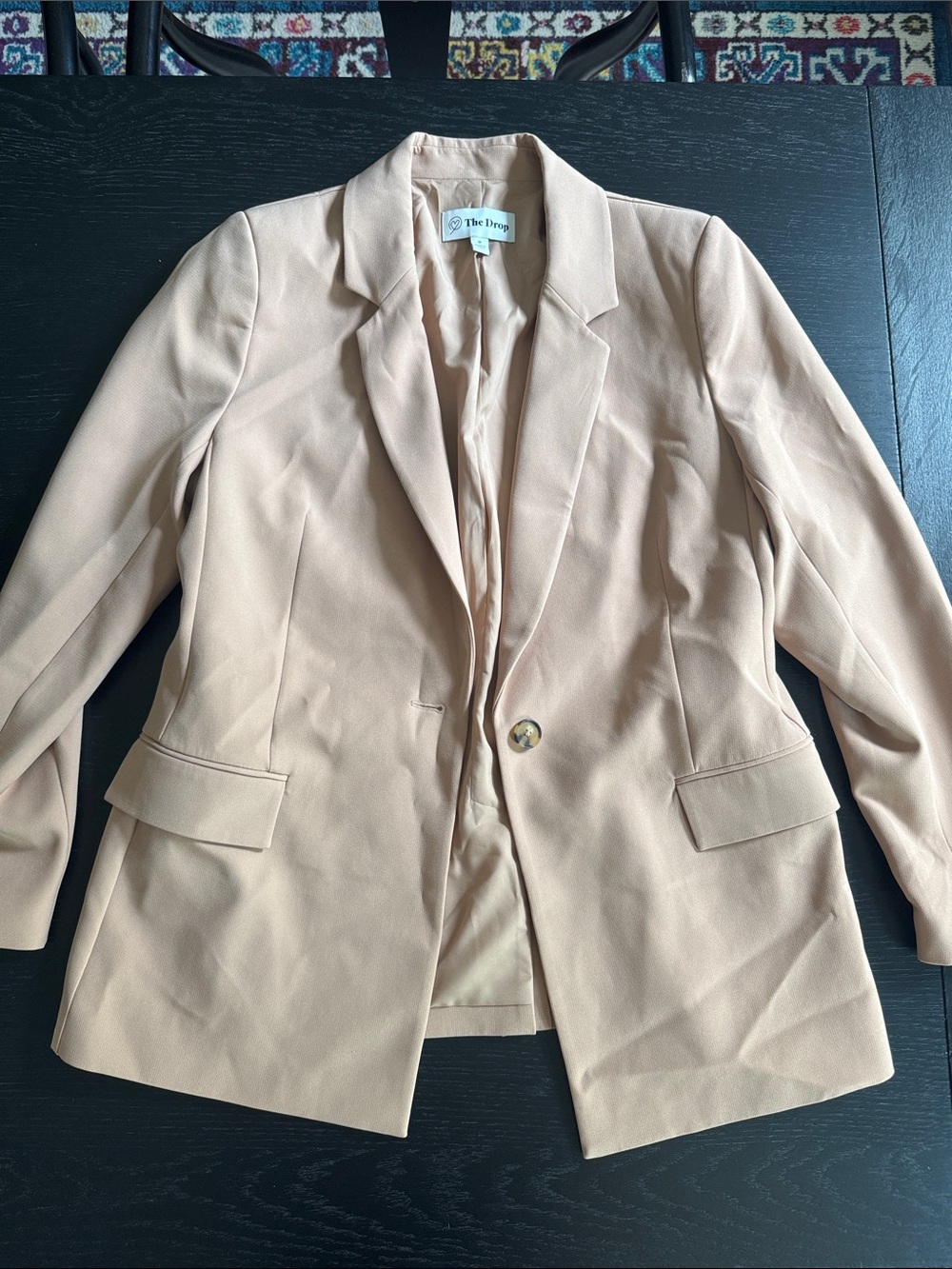 The Drop Women's Tan Single-Button Blazer